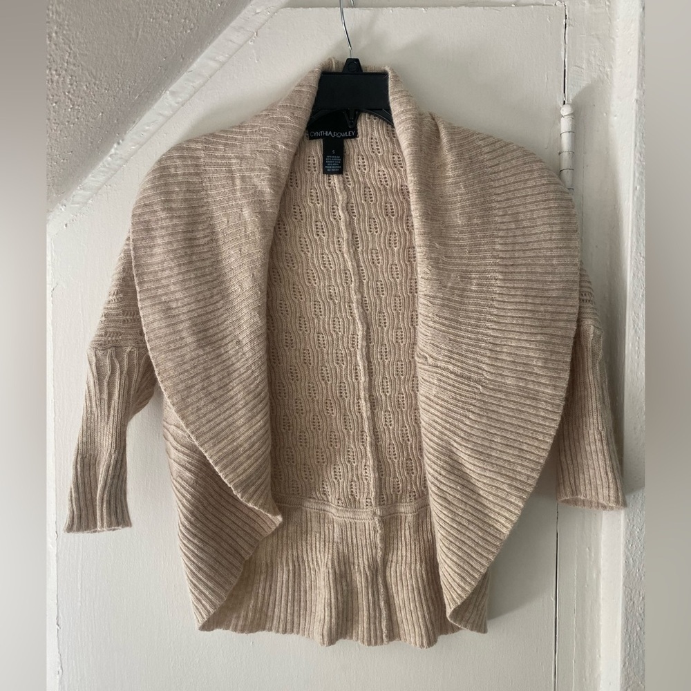 Cynthia Rowley Tan Open-Front Cardigan